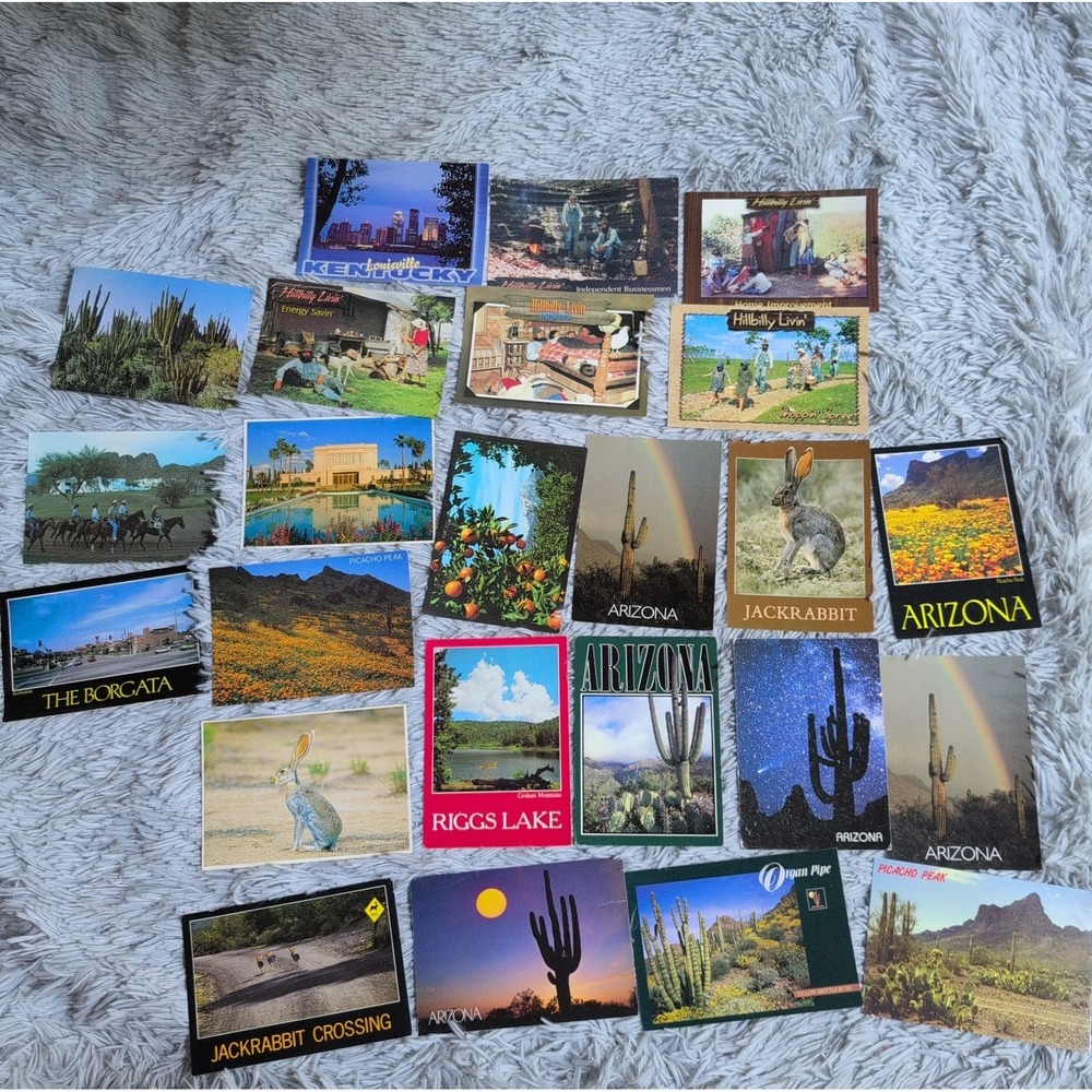 Vintage Postacards Lot Of 24 Arizona Kentucky Hillbilly Desert